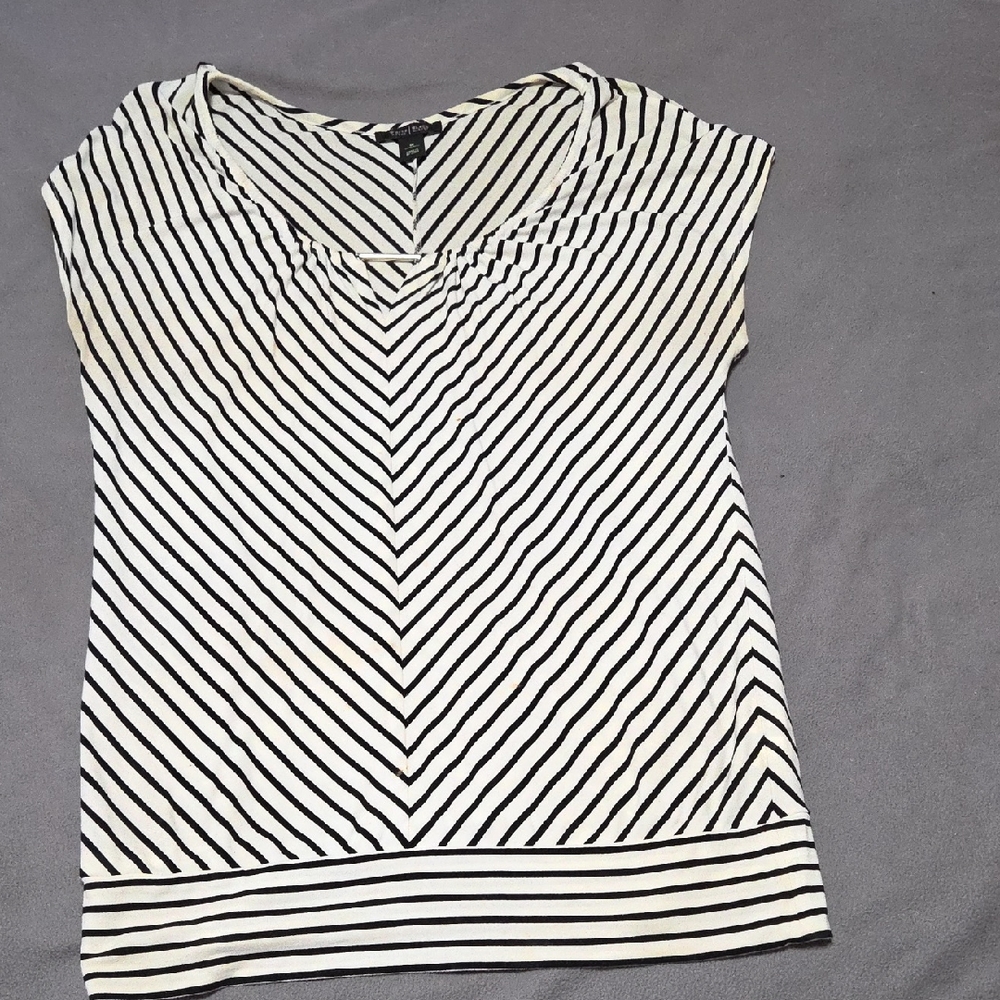 White House Black Market Chevron Striped Blouse
